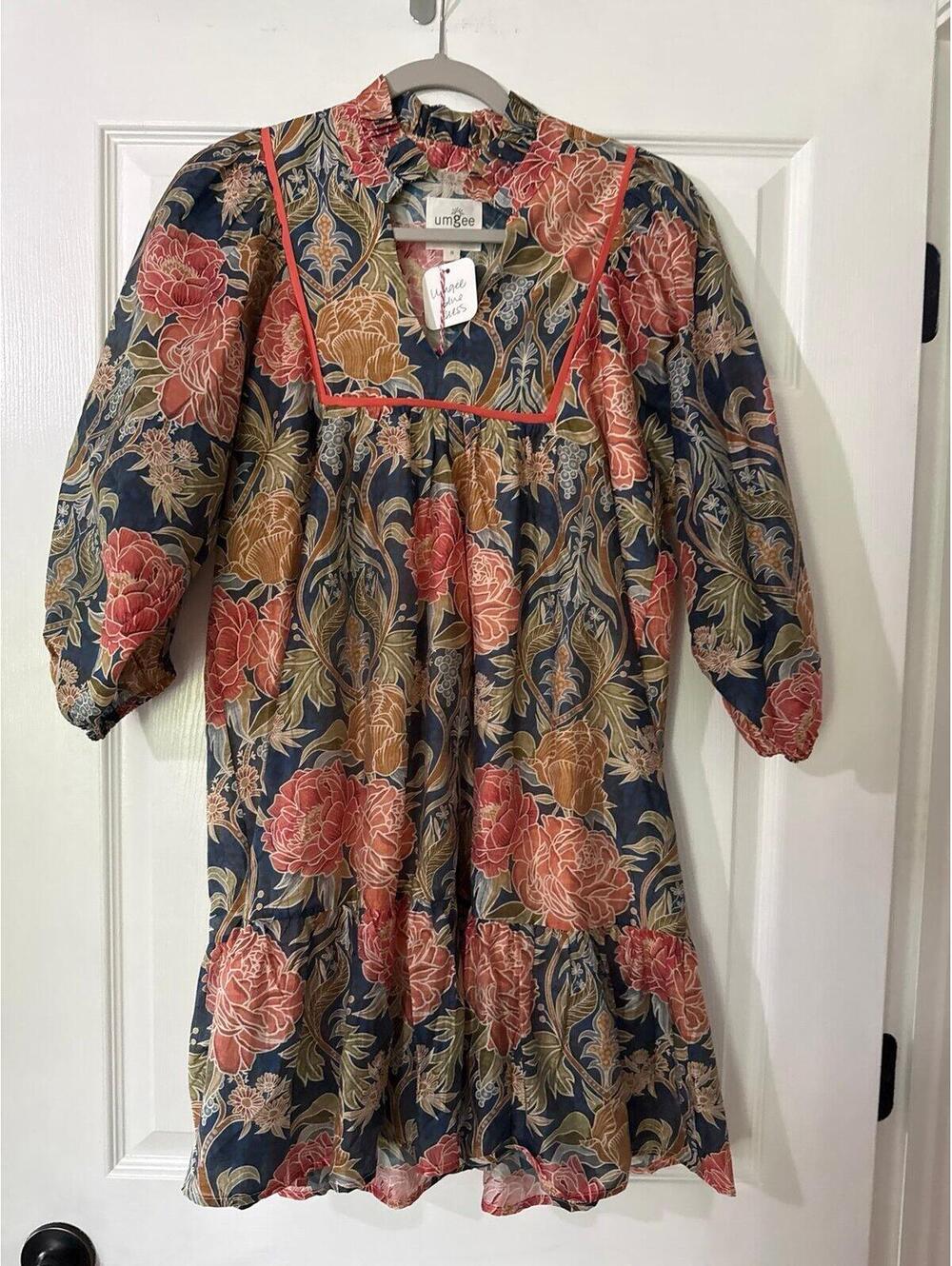 Umgee Blue Floral Dress Boutique Small NWT